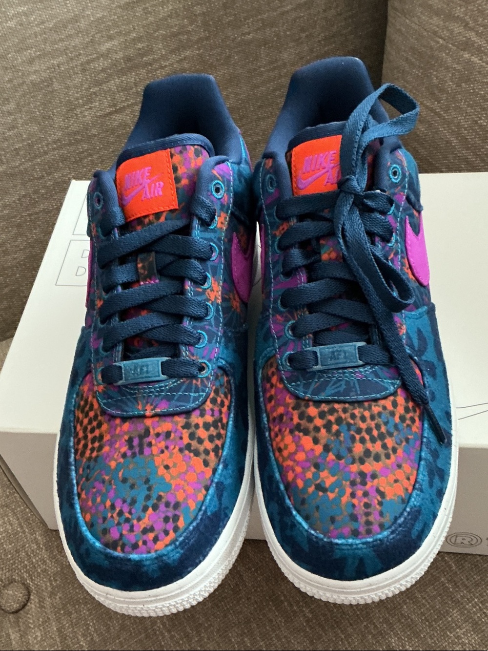 Nike Multicolor Air Force 1 Low — Navy, Pink, Orange